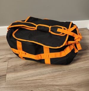 Harley-Davidson Black and Orange Duffel Bag Back Pack with Straps